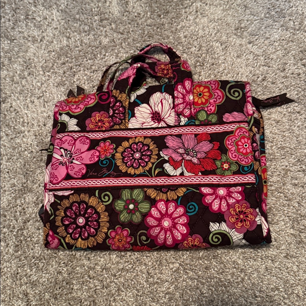 VERA BRADLEY Mod Pink Trifold Travel Hanging Organizer Toiletries Makeup Bag